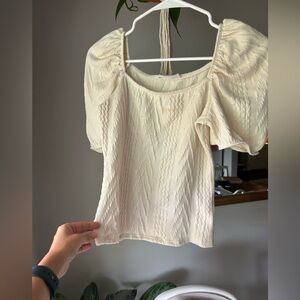 Carly Jean Los Angeles Cream Puff Sleeve Blouse